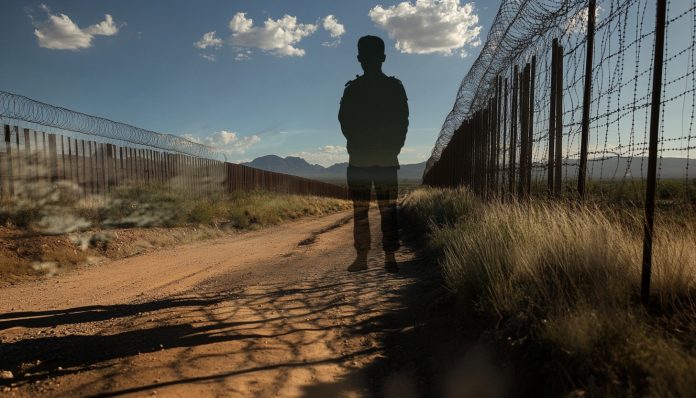 Shadow figure at US border