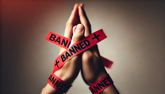 Prayer hands ban