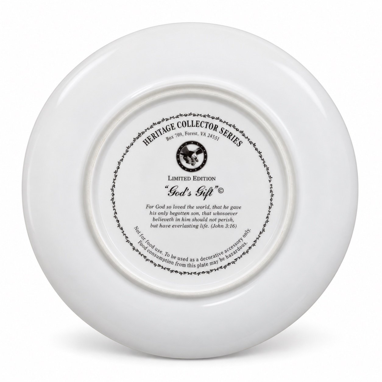 God's Gift Plate - Back