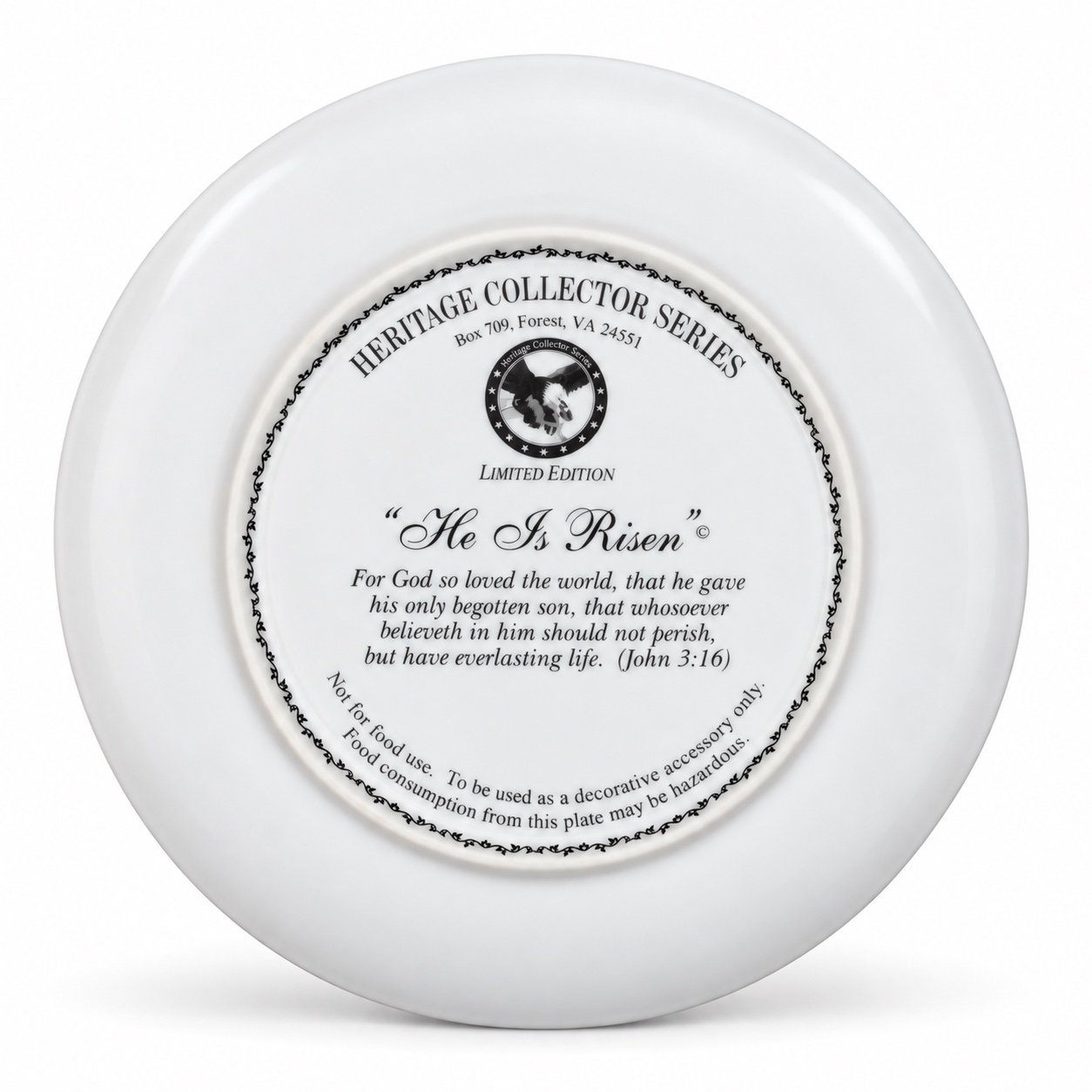 He is Risen Plate - Back